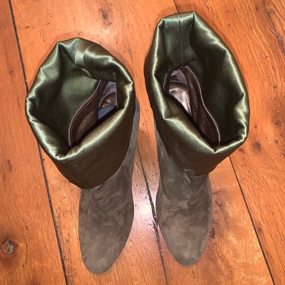 Max Mara Green Suede Boots size 38 1/2 - Picture 5 of 9